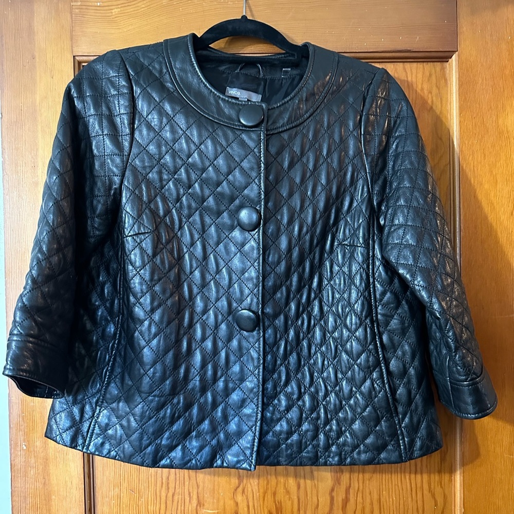 Vince Quilted Leather Jacket